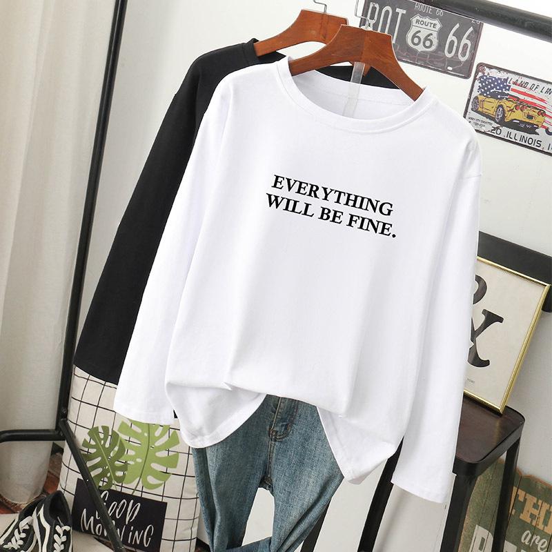 Dámské 2024 volné bavlněné tričko s dlouhým rukávem - Všestranná jarní/podzimní móda