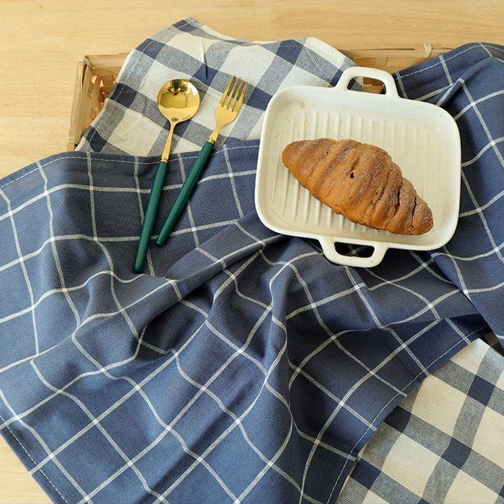 2 ks 46x70cm Bavlněná utěrka Modrá utěrka na vinné sklenice Geometrická kostkovaná podložka na stůl Svatba