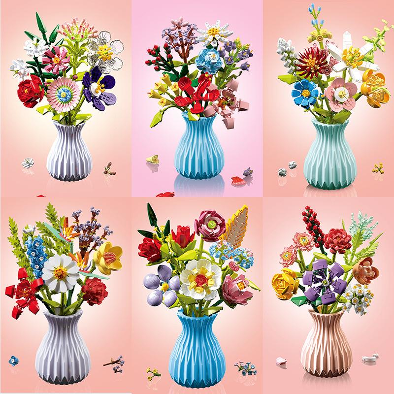 

Supply Puzzle Small Particles Splicing Building Block Flower Simulation Phalaenopsis Building Block Flower Delivery Vase Set Ornament