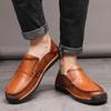 Spring and Autumn New Casual Leather Shoes Men's Genuine Leather Slip-on Men's Driving Soft Leather Soft Bottom Plus Size Men's Shoes Trend