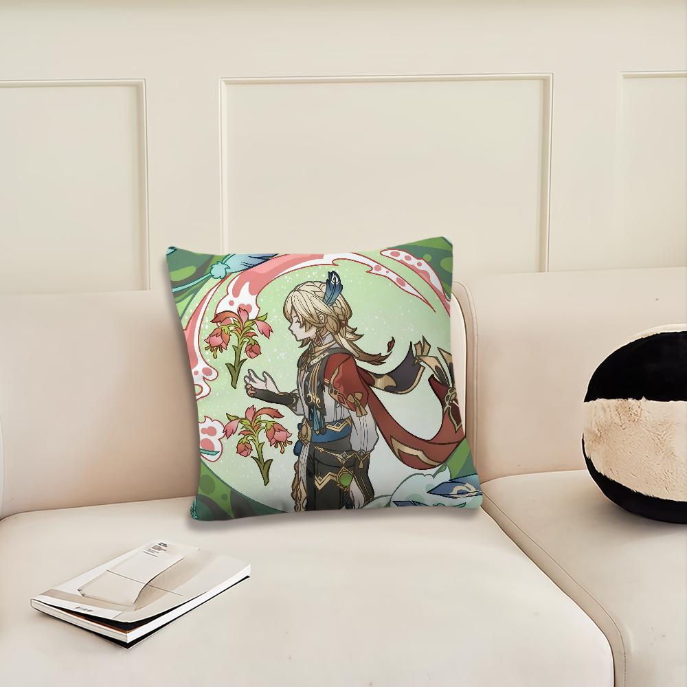 Genshin Impact Skirk boy cool b cushion cover Pillow Cover Decoration Room Home Sofa living Office Car Nordic Simplicity