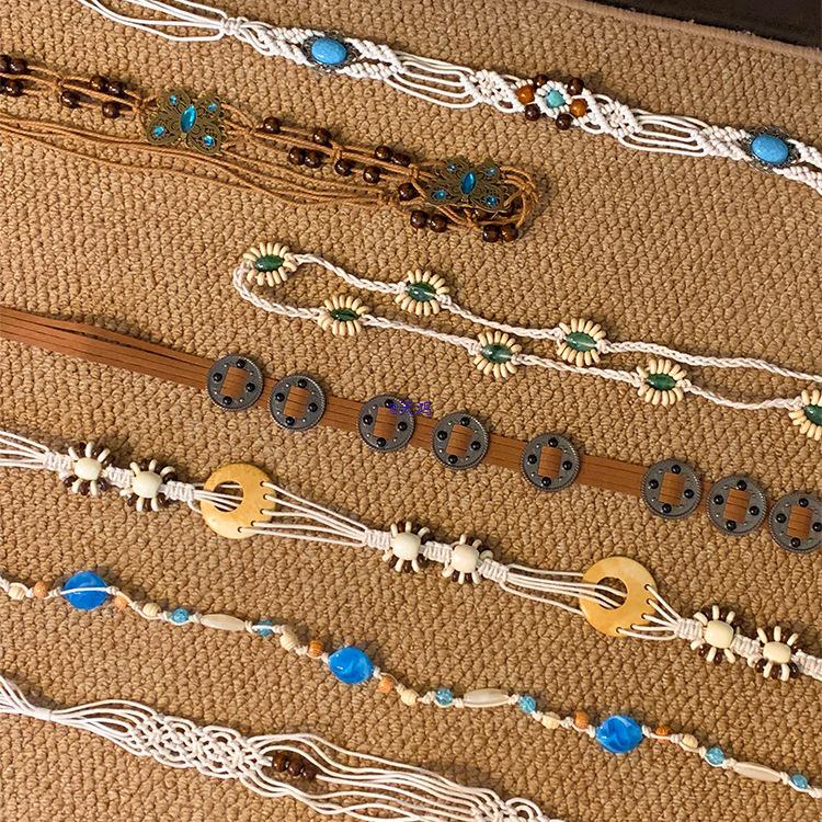 Retro Ethnic Hand-woven Waist-cinching Belt for Dresses