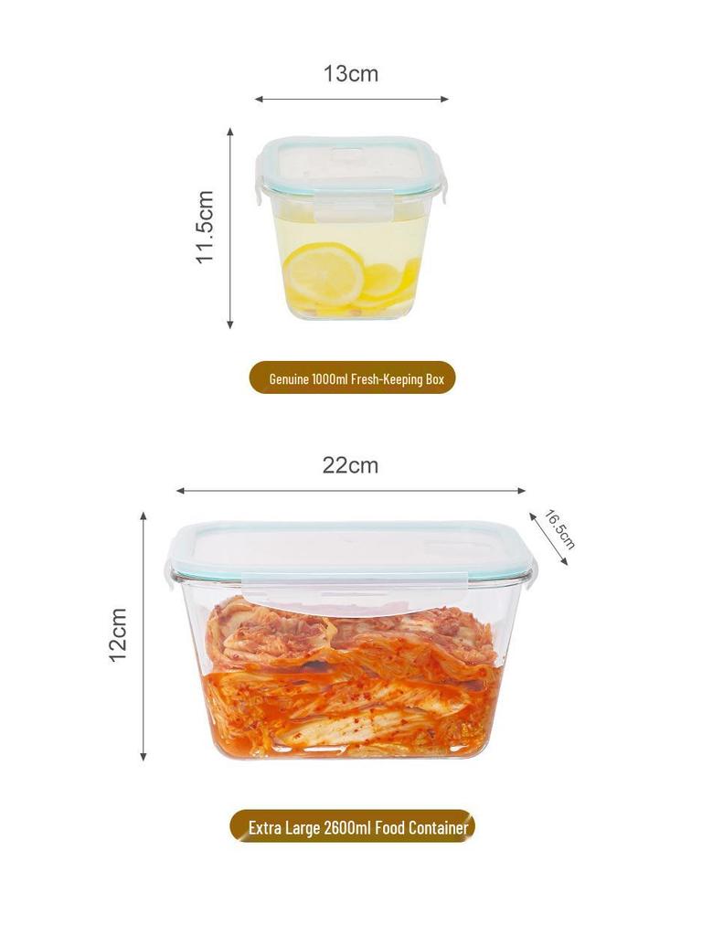 Sheng Bangrong Szklany hermetyczny pojemnik na żywność do mikrofalówki do przechowywania i utrzymywania świeżości, lunchbox na Kimchi i warzywa marynowane