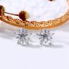 Huitan Snowflake Shaped Stud Earrings for Women Elegant Party Minialist Christmas Jewelry Inlaid Shiny CZ Festival Accessories