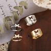 Punk Butterfly Ring Set Women Men Metal Silver Gold Aesthetic Animal Hip Hop Fashion Animal Jewelry