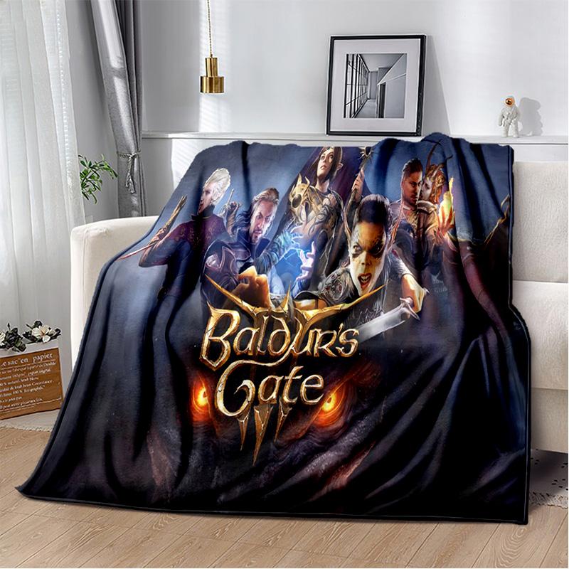 Baldur Gate3 Game Gamer Cartoon 3D Blanket,Soft Throw Blanket for Home Bedroom Bed Sofa Picnic Travel Office Cover Blanket Kids
