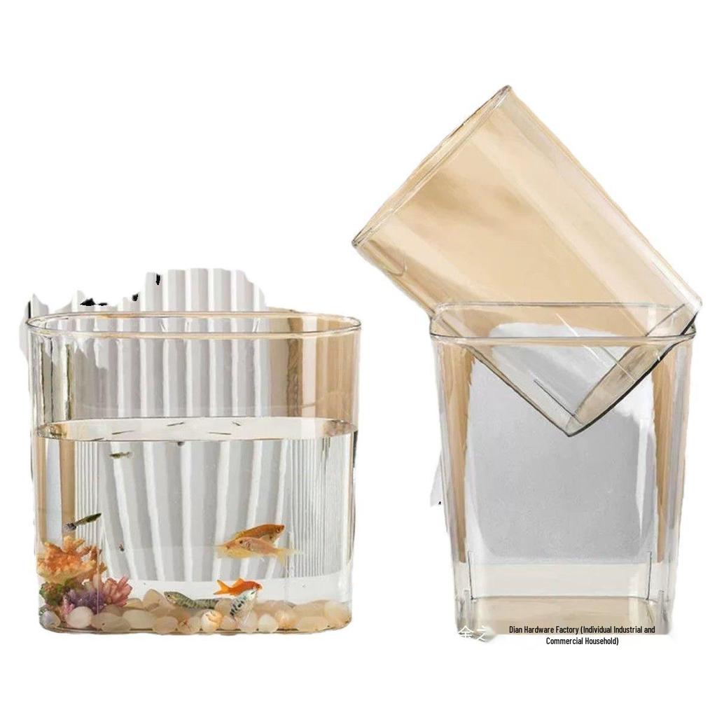 Acrylic Transparent Fish & Flower Arrangement Tank