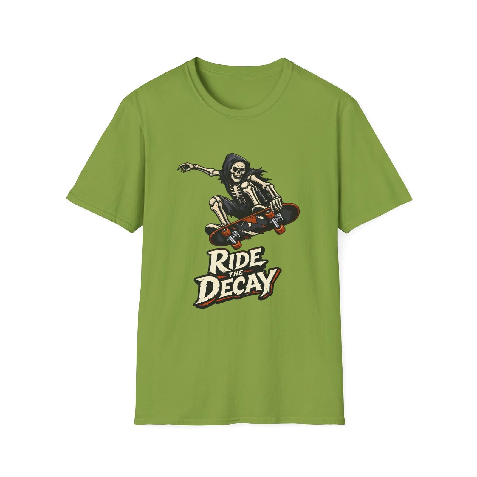 Skeleton Skateboard Dark Skateboarding Trick Unisex Softstyle T-Shirt S