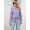 Loose Mid-Sleeve V-neck Top Fashion Jacquard Loose-Fitting Tops Middle Sleeve Pullover V Neck Tops