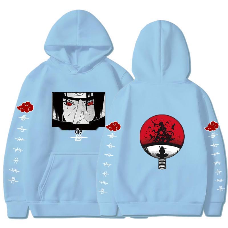 2024 Naruto Anime Men's Trendy Fleece Hooded Sweatshirt - Spring/Autumn Casual Long Sleeve