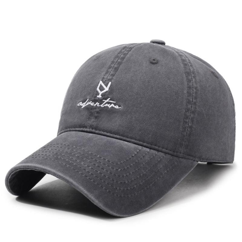 Vintage Baseball Cap Women Letter Embroidered Wide Brim Cap Sun Hat for Men