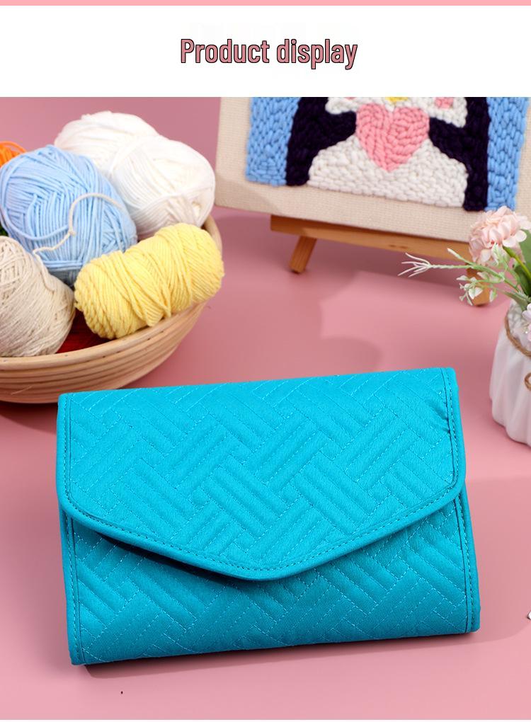 Sac de rangement pour outils au crochet floral et ensemble d'aiguilles à tricoter
