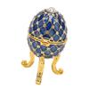 Egg Shaped Trinket Box Zinc Alloy Hinged Jewelry Ring Holder Collectible Figurine Boxes with Golden