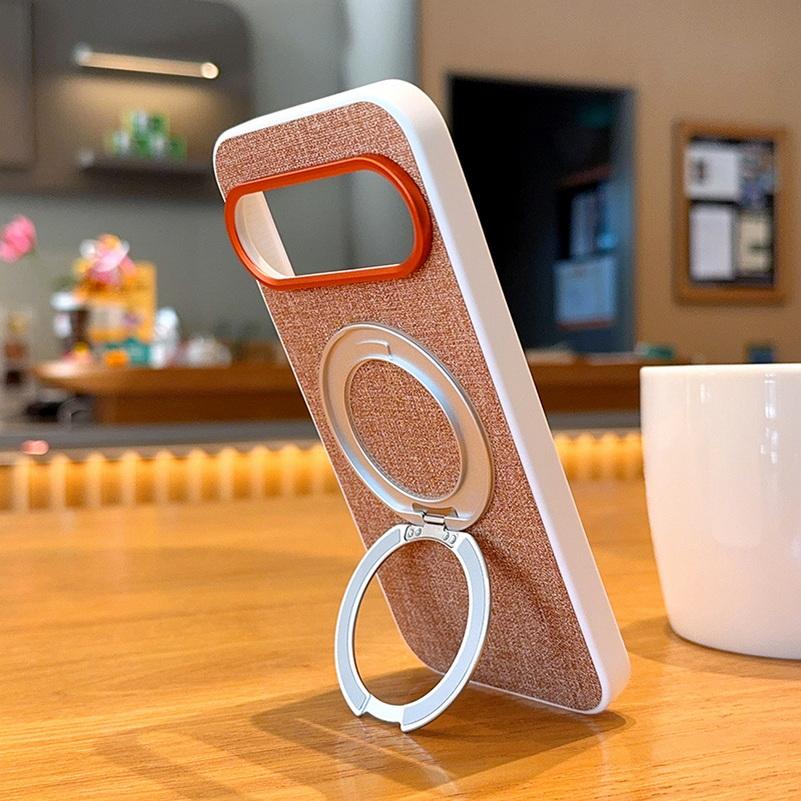 

Fabric Back, Metal Magnetic Rotating Bracket, Lens Heightening Case For Google Pixel 10a 10 Pro XL 10 pro Camera Protect Cover Google Pixel 10 Pro XL