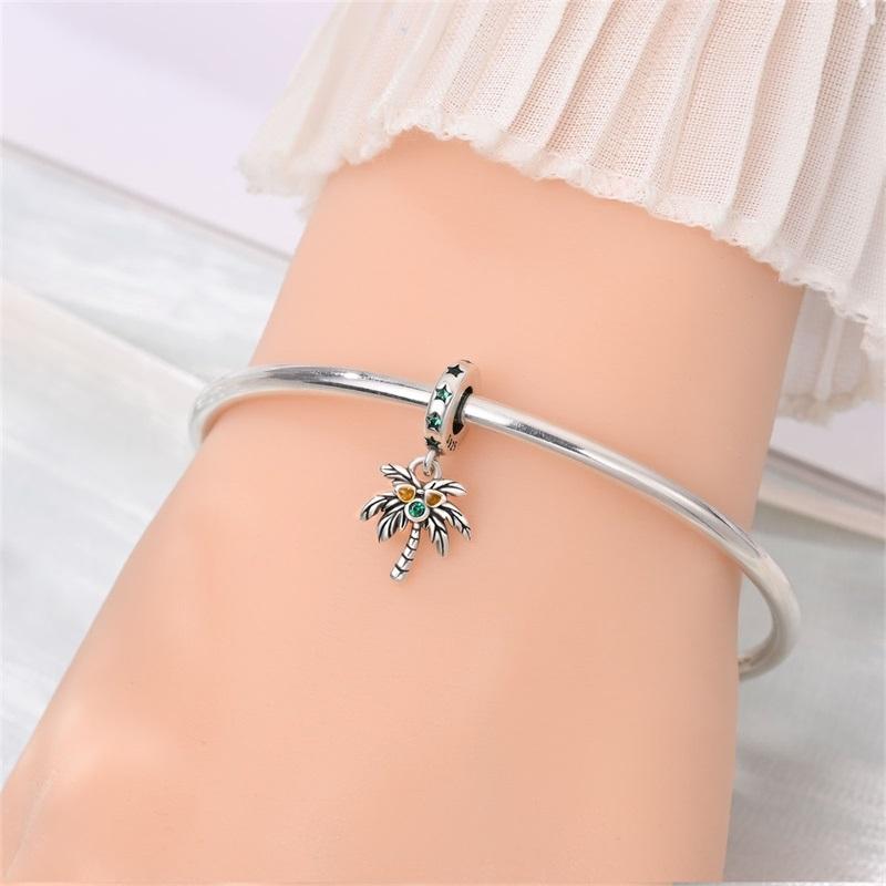 Authentic Original Copper Metal Charm Bead Components Bead Components Fun Coconut Tree Pendant Bead Component Designed For Do It Yourself Bracelet
