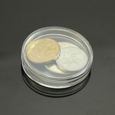 Coin Storage Box 35mm Clear Round Capsules Holder Set of 10 Container for Home Bedroom Desktop Book Shelf Decor Supplies