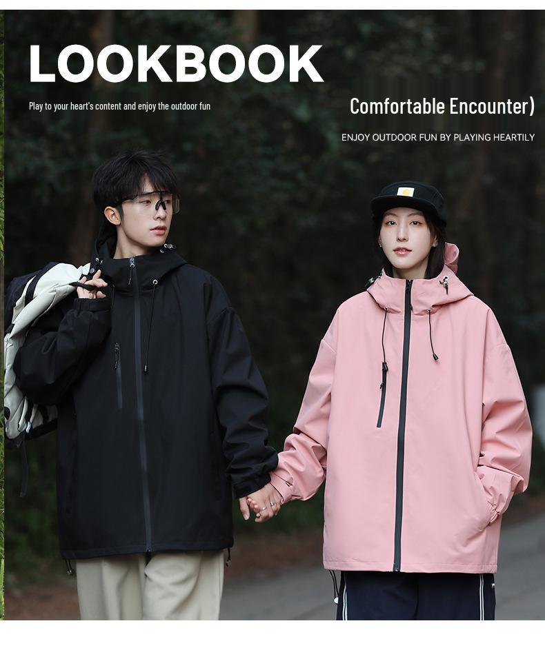 2024 Unisex Větruodolná Venkovní Skořepinová Bunda se Odnímatelnou Kapucí pro Jaro/Podzim