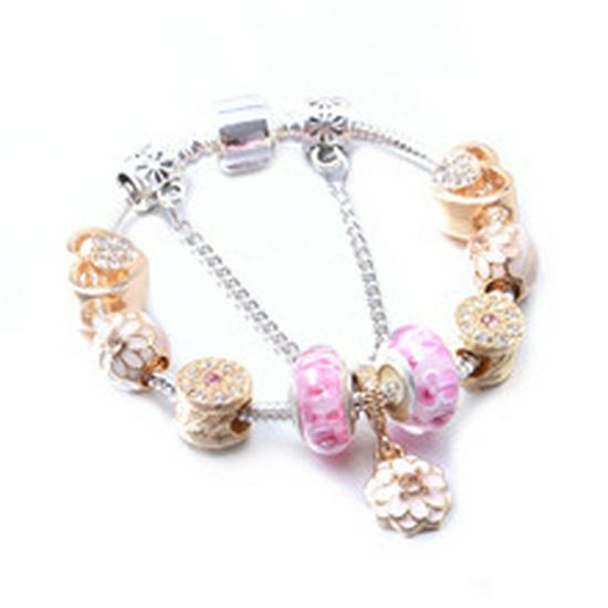 European & American Panjia DIY Retro Bracelet with Bubble Glass Beads