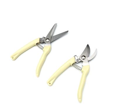 Ivory White Stainless Steel Garden Pruning Shears Fruit Tree Branch Cutter Flower Scissors for Gardening and Home Grafting