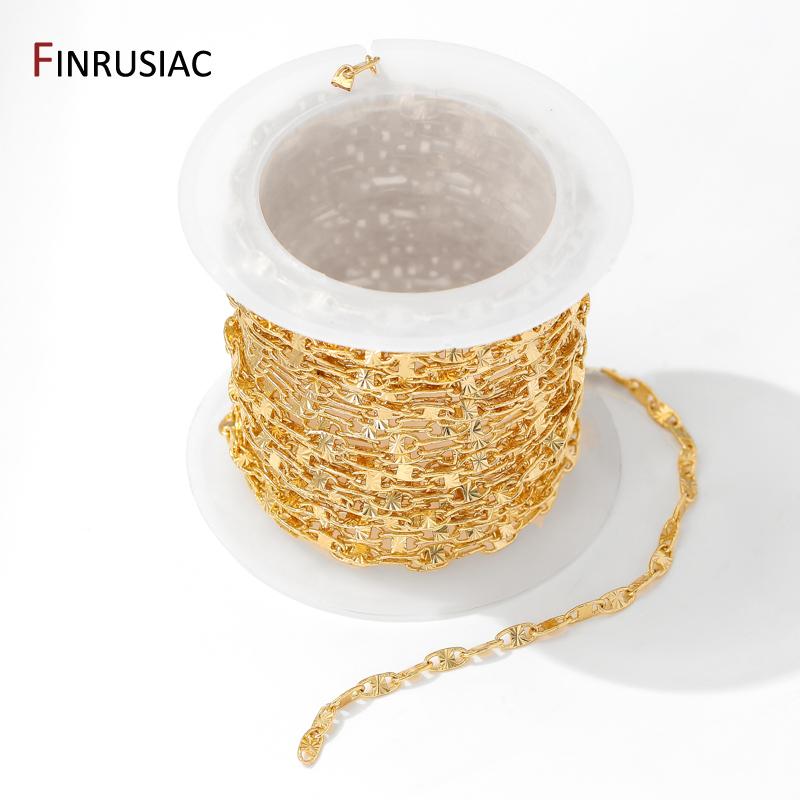 Multi Styles 14K Gold Plated Brass Oval Cable Curb Chains for Necklace Bracelet Jewelry Making Accessories,DIY Jewelry Supplies