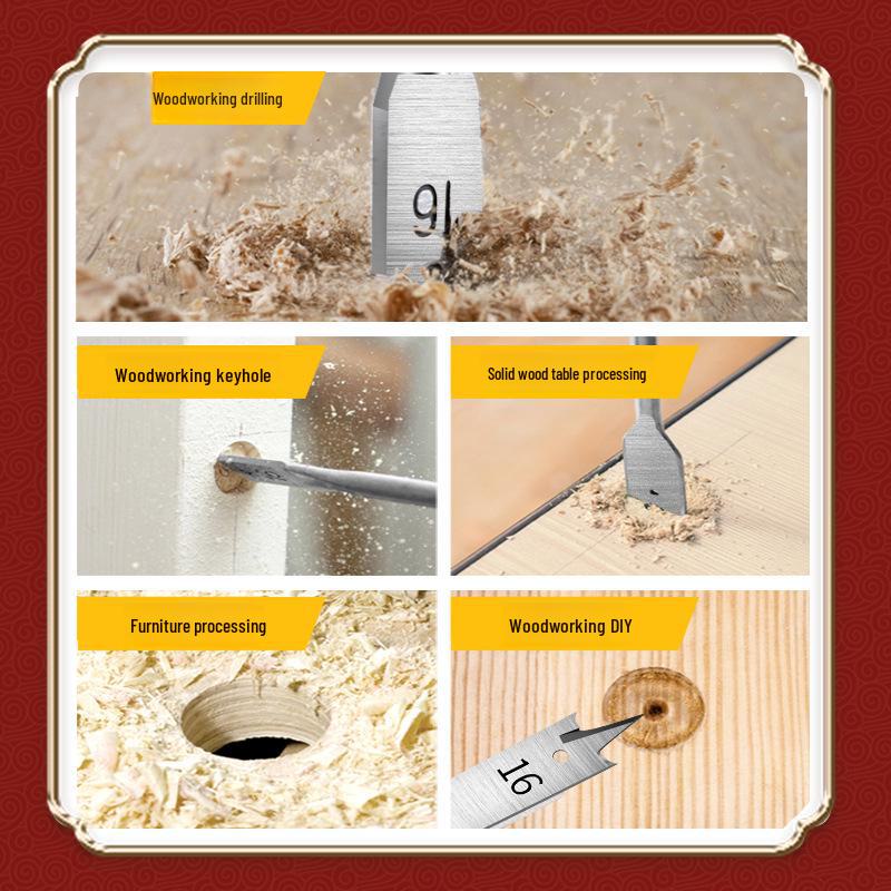 Tiangong Woodworking Flat Drill Set: Triple-Point Hole Opener for Electric Tools