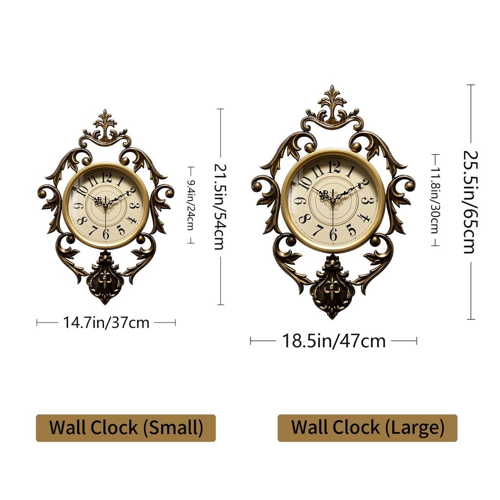 Vintage Classic Large Metal Wall Clock Living Room Office Bar Creative Wall Decor Art Silent Clock Modern Home Clock Family Gift