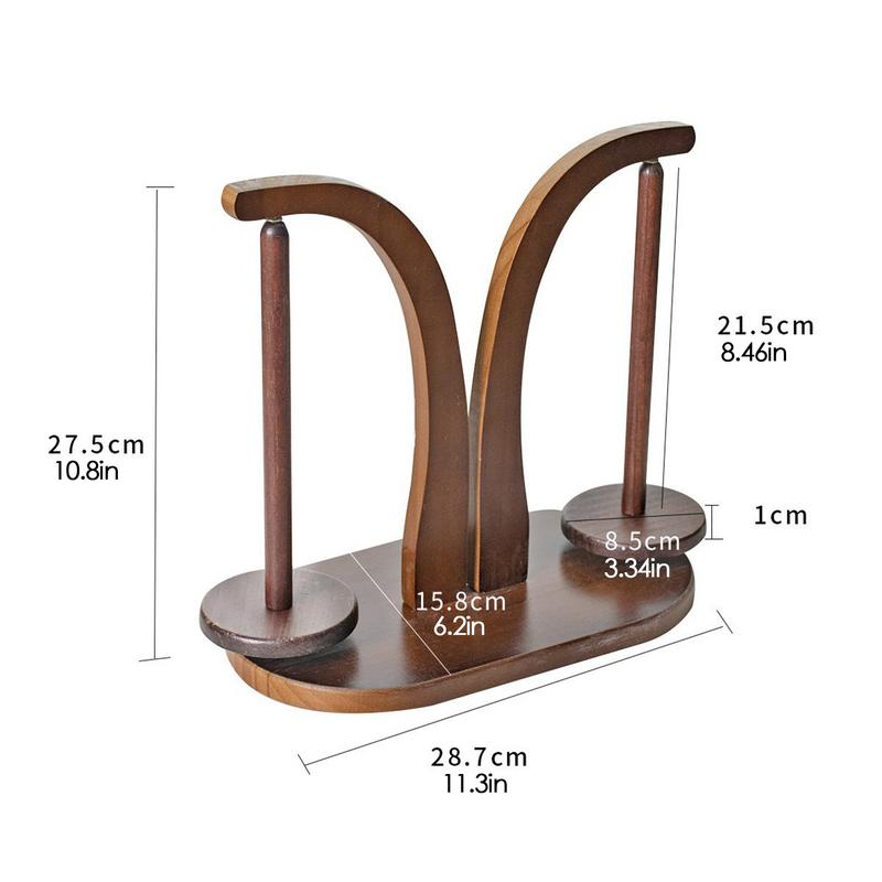 Double Yarn Spindle Rotating Wooden Sewing Yarn Holder Spinner Magnetic Thread Spool Wool Ball Winder For Knitting Sewing Tool