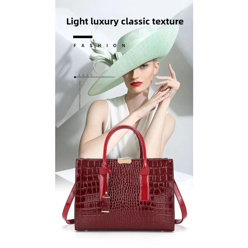 Damen Umhängetasche Krokodilmuster Große Kapazität Crossbody Handtasche für Frauen