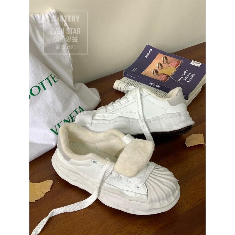 Shell head thick sole heightening niche white shoes new casual shoes children's tide 635