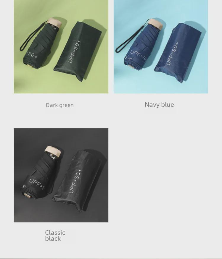 Women's Mini Five-Fold UV Protection Sun & Rain Umbrella - Compact, Portable, Ultralight