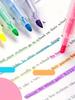 6colors Dual-ended Marker Highlighters, for students study noting, school Stationery supplies.