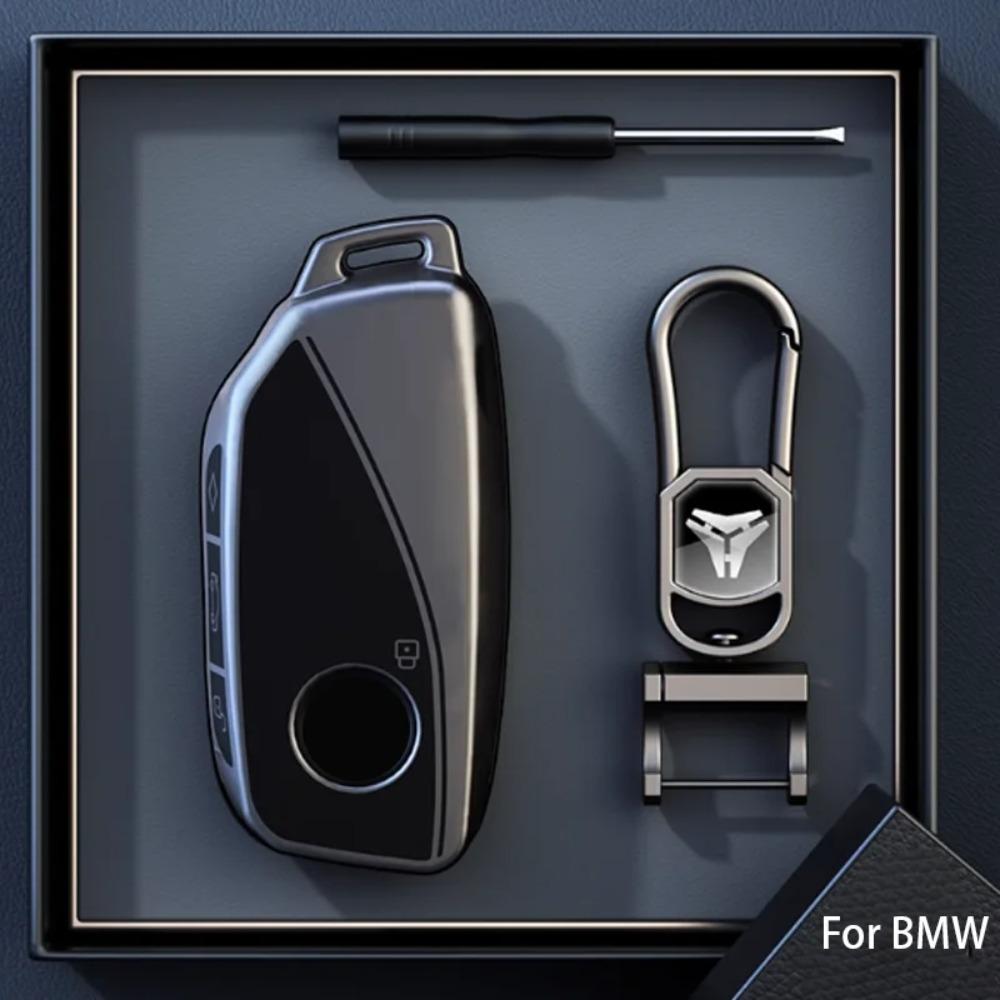 Titanium Grijs voor BMW I7 X7 G07 LCI IX I20 X1 U11 7 Serie G70 G09 XM U06 G81 M3 Auto Sleutelhoes Cover Fob Tas Sleutelhanger Accessoires