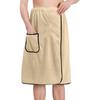 Men Bath Towel with Pocket Coral Fleece Quick Absorbent Adjustable Waist Button