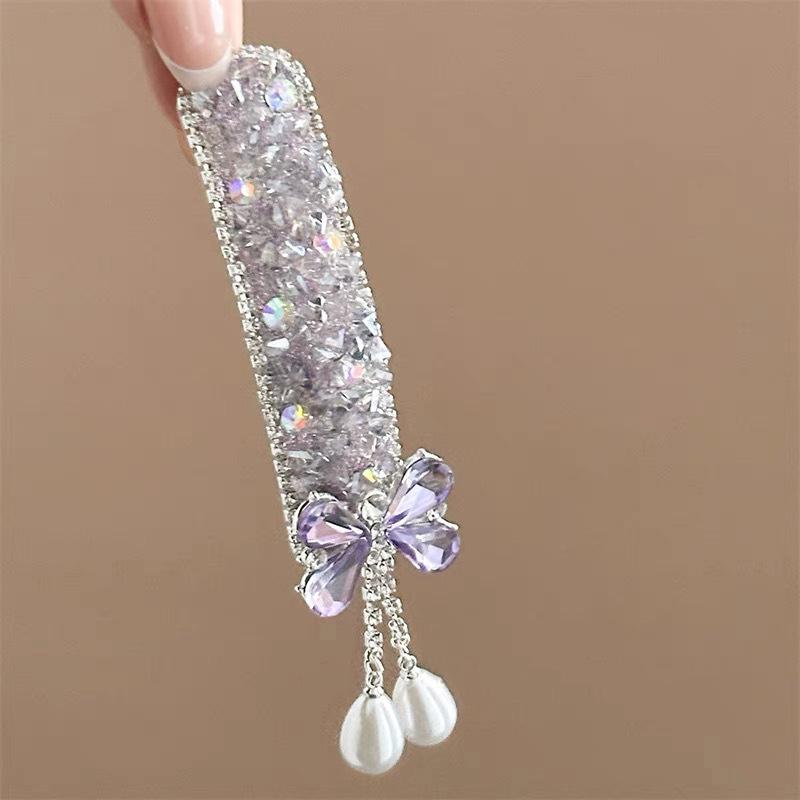 

Inlaid Bow Tassel Hair Clip For Women Temperament Sweet Hairpin High-End Side Bangs Clip Hair Accessories