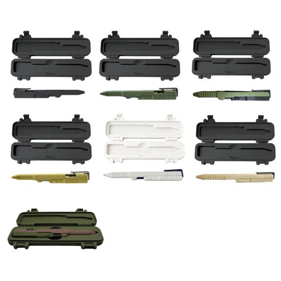 Ballpoint Pen 3D Printed Tactical Slide Action Pen Lightweight Durable PLA Body Smooth Gel Ink Refillable Writing Tool