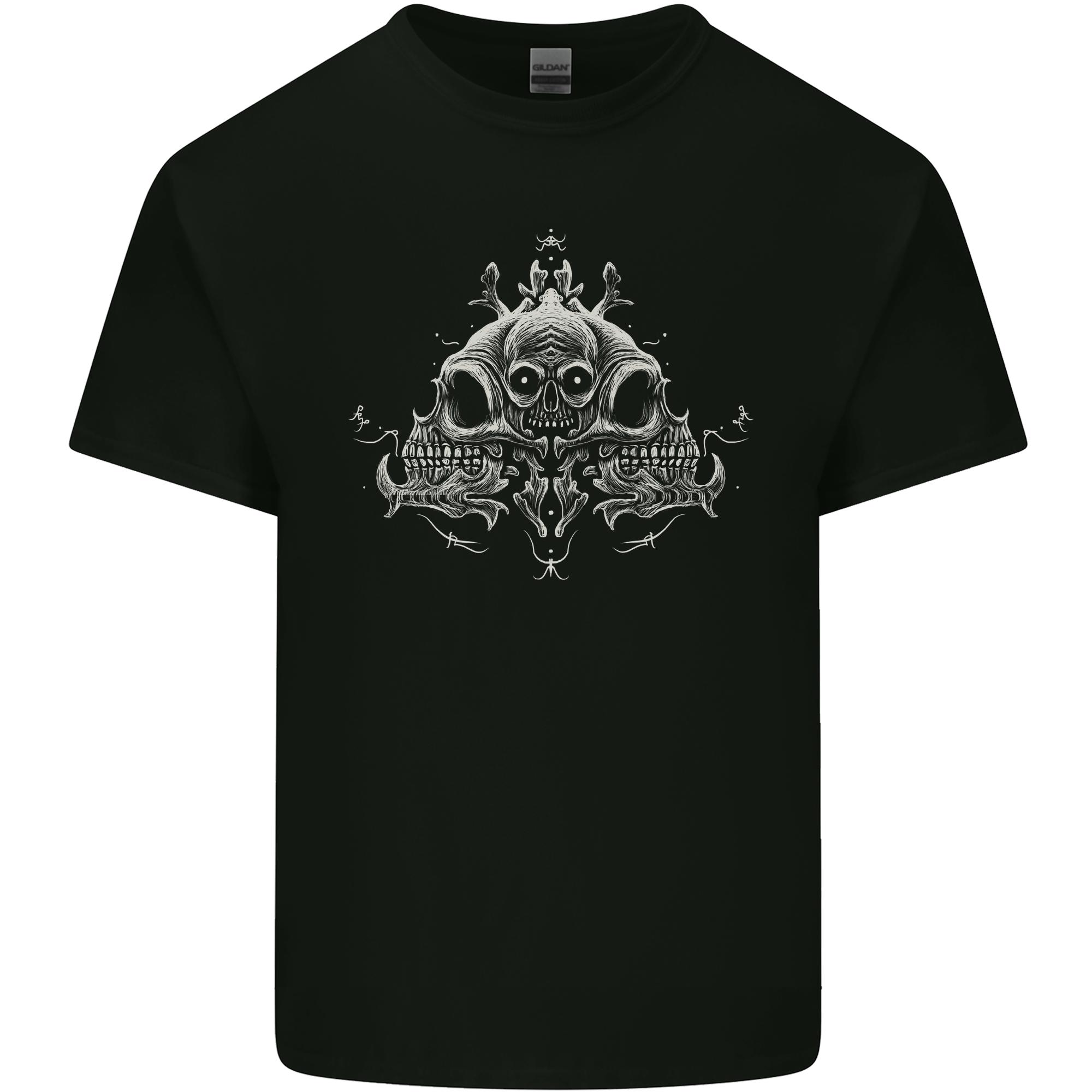 Oriental Skulls Heavy Metal Rock Biker Unisexs Light Cotton TShirt S