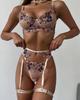 Sexy Embroidered Lingerie Set - Valentine's Four-Piece Collection