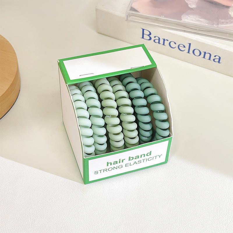 6-Pack Frosted Elastic Hair Rings - Durable, Simple Ponytail Bands for Women