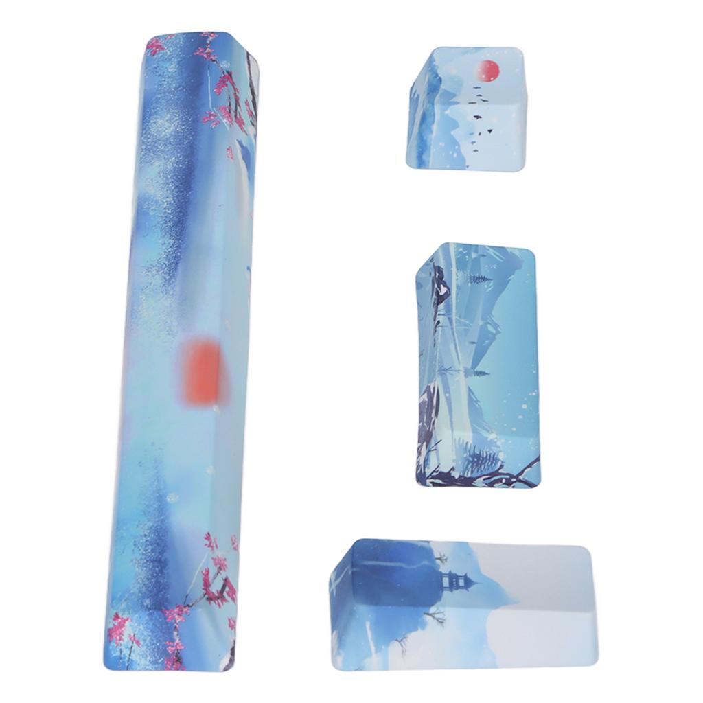 DIY Keycaps Kit Snow Ice City Pattern Universal Mechanical Keyboard Replacement Accessories