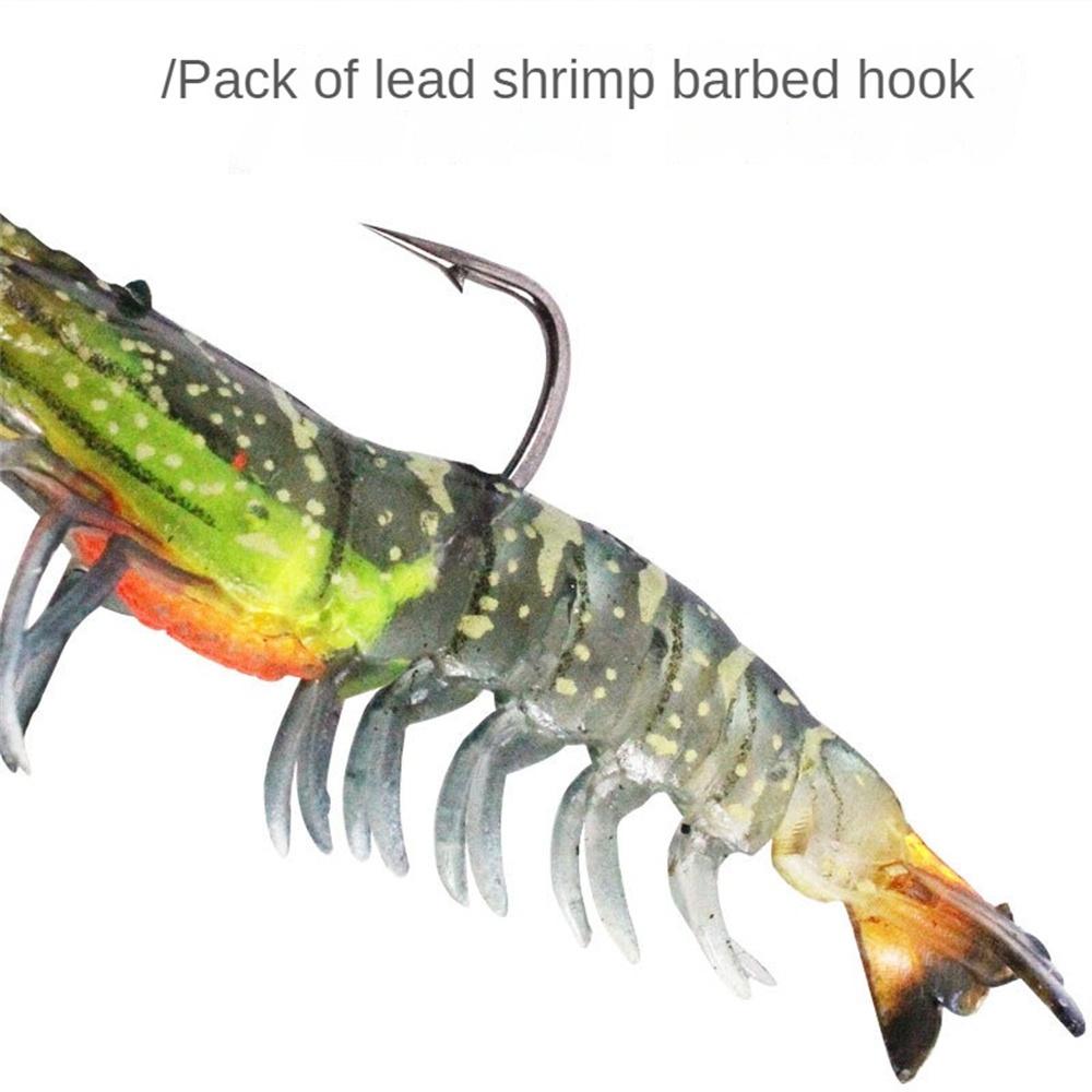 Artificial Luminous Shrimp Lure Soft Silicone Bait 1Pc 9cm 12g with Overweight Ultra-sharp Hook TPE Material Fish Accessories