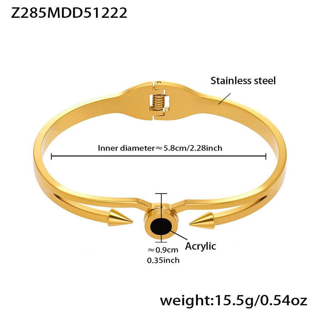 18K Gold-Plated Geometric Zirconia Stainless Steel Bracelet - Versatile, Elegant, Light Luxury Design