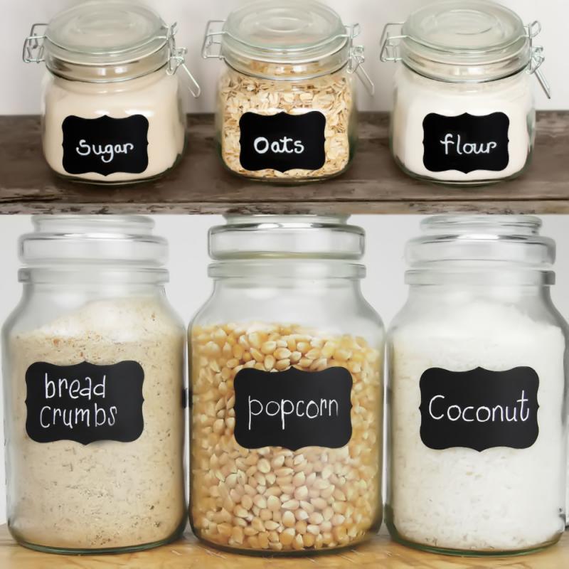 /9 Sets Blackboard Spice Sticker Reusable Jam Labels Kitchen Stickers Organizer Wall Sticker Home Decor Chalkboard Label