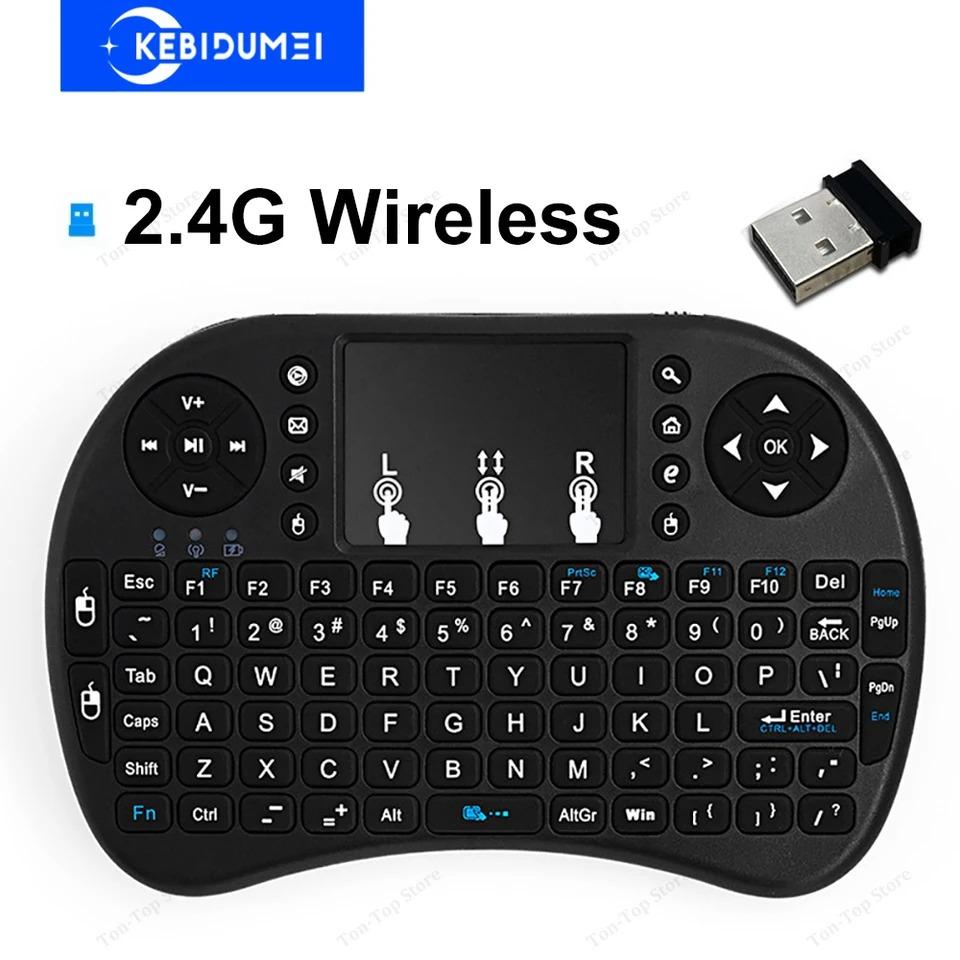 מקלדת מיני אלחוטית 2.4GHz שלט רחוק Air Mouse משטח מגע למחשב Smart TV Box