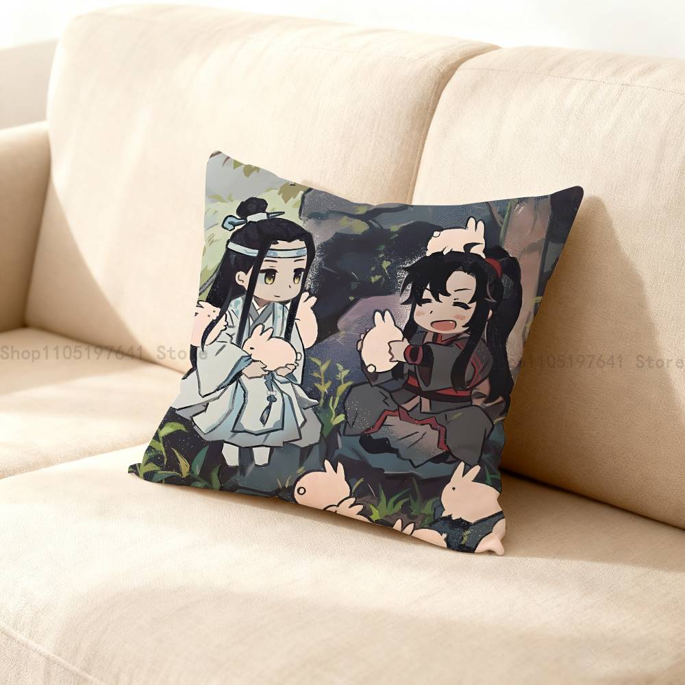 Mo Dao Zu Shi Pillow Case Cute Cartoon Anime Peripheralsbedroom Sofa Decorative Cushion Cover Soft Cushion Cover