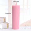 1pc Plastic Straw Cup Double-Layer Water Bottles Coffee Cup Reusable Hard Plastic Tumbler With Lid Drinkware Gift