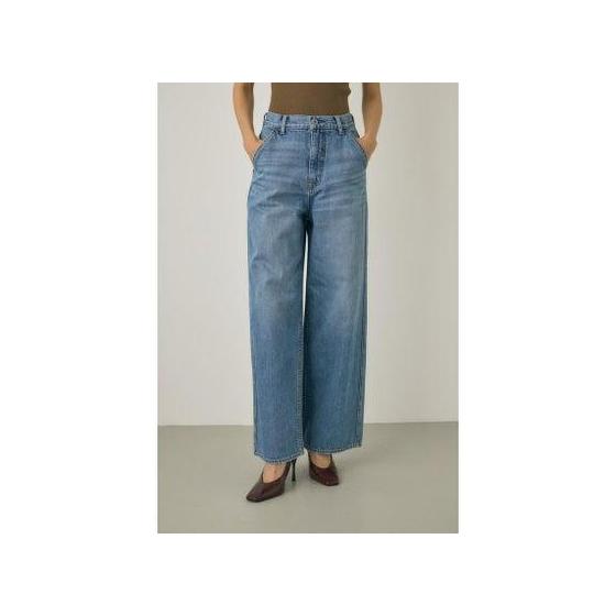 MOUSSY Loose straight denim pants made of organic cotton (BLU)