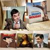 M-Vankúšové obliečky Mr. Bean Štvorcový vankúš Spálňa Pohovka Pohodlný vankúš na voľný čas Auto Domáca dekorácia