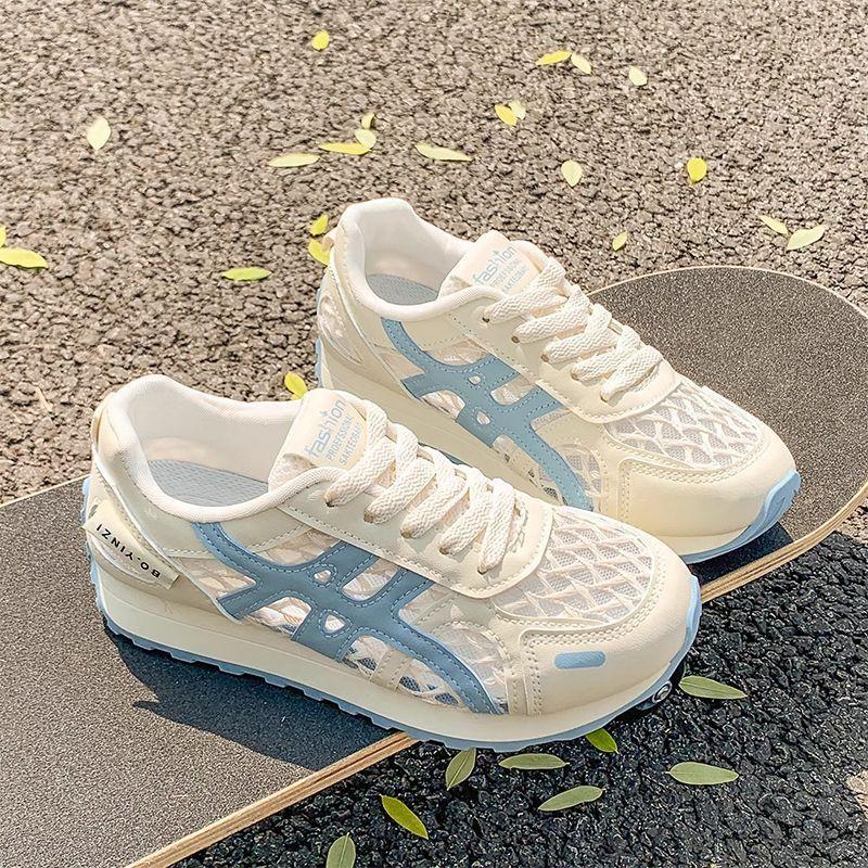 Dexun little white shoes women's mesh breathable 2025 summer new versatile super fire Forrest Gump shoes casual and lightweight running shoes