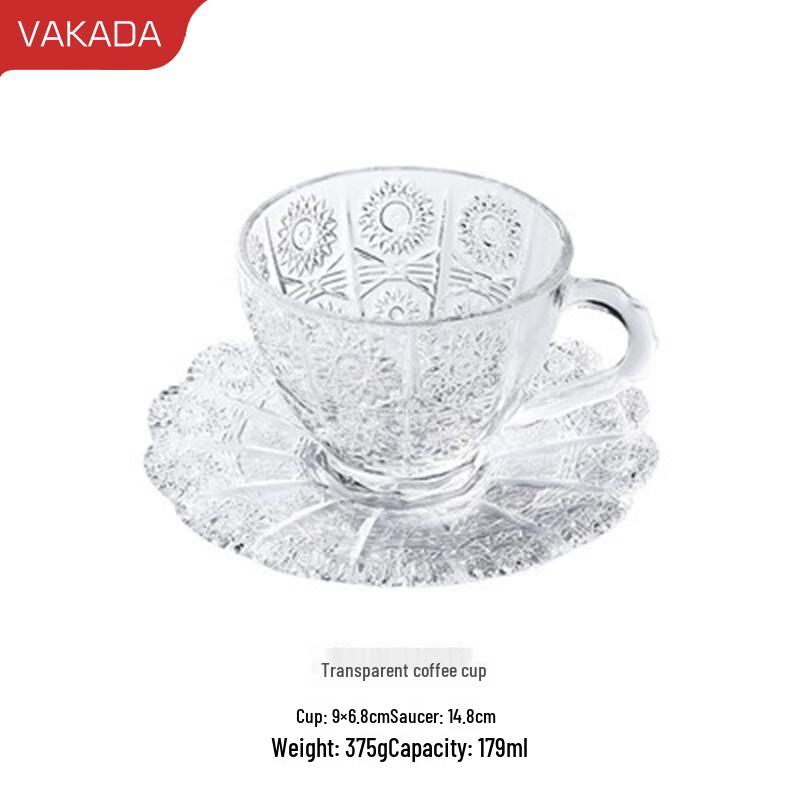 

VAKADA Glass Coffee Cup & Saucer Set