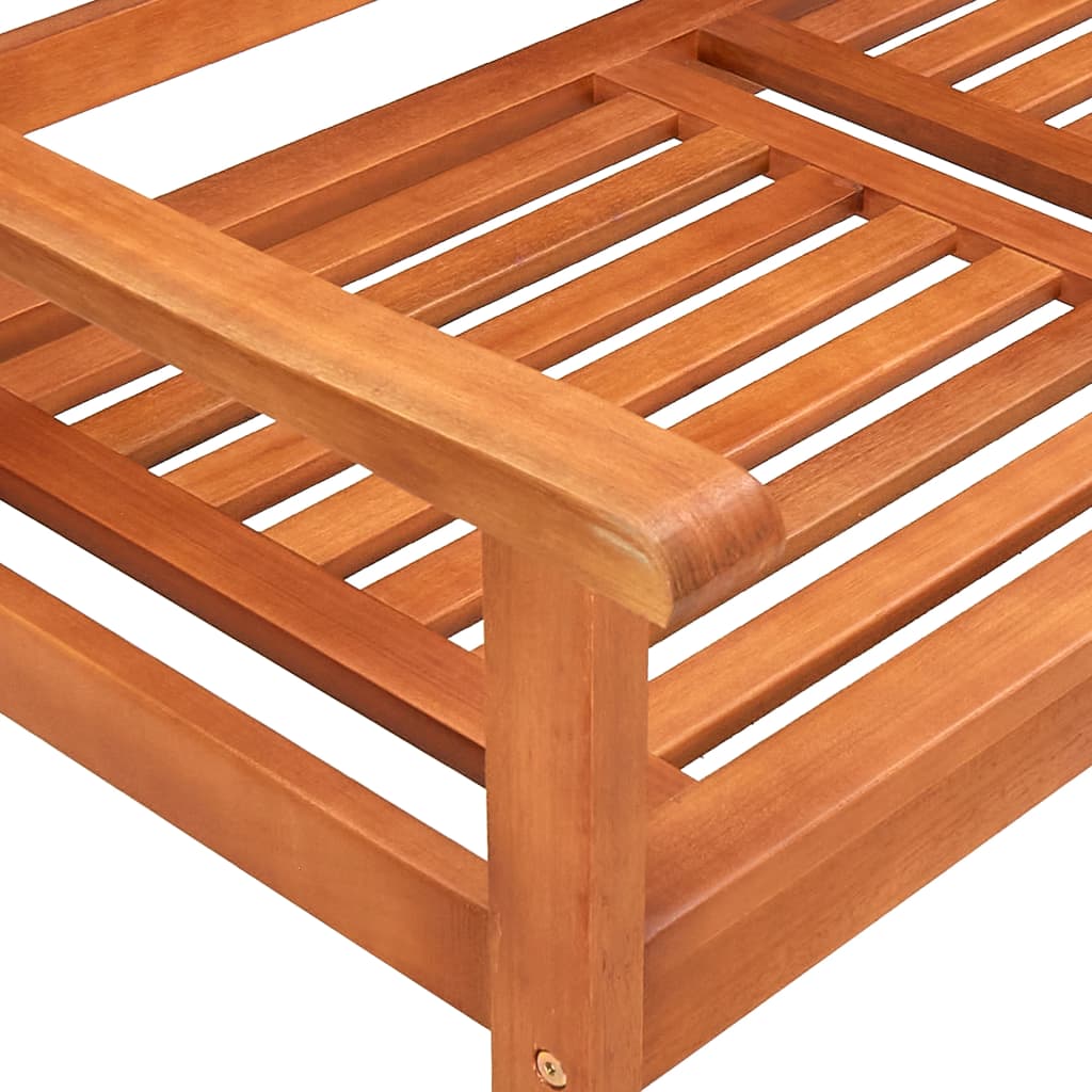 3 Seater Garden Bench with Cushion 150 cm Solid Eucalyptus Wood